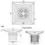 200mm Square Floor Waste Bucket Trap Grate Removable Strainer Stainless 304 FW-200BS-304  thumbnail