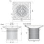 225mm Square Floor Grate Heel Proof & Strainer 304 Stainless 150mm Outlet FW-225BS-150-304 thumbnail