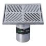 225mm Square Floor Grate Heel Proof & Strainer 304 Stainless 100mm Outlet FW-225BS-304 thumbnail