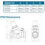 25mm Pressure Reduction Valve 500kPA Adjustable 1" BSP Female AVG PRV25F thumbnail