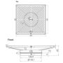 300mm Square Floor Grate Heel Proof 316 Stainless 150mm Outlet FW-300S-150-316 thumbnail