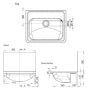 Wall Hand Basin 500mm No Tap Hole With Splashback HB300SB  thumbnail