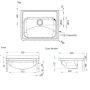 Wall Hand Basin 500mm No Tap Hole Stainless Steel HB-KIT 3monkeez thumbnail