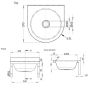 Round Wall Hand Basin 365mm Stainless Steel HBR thumbnail