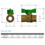 15mm Female Butterfly Handle Ball Valve Brass Gas Water Approved 1/2" BSP BWB15FG thumbnail
