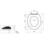 Caroma Caravelle Care Toilet Seat Sorrento Blue Single Flap 254007SB dimensions thumbnail