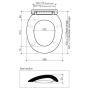 Caroma Caravelle Soft Close Toilet Seat White Quick Release Plastic Hinges 254003W dimensions thumbnail