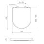 Caroma Family D Shape Toilet Seat White Soft Close Blind Fix Hinge 300069W thumbnail