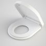 Caroma Family D Shape Toilet Seat White Soft Close Blind Fix Hinge 300069W thumbnail