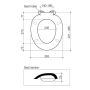 Caroma Pedigree 2 Toilet Seat Standard Hinge White 320020W dimensions thumbnail