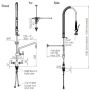 Clean A Jet Dual Hob Mount Pre Rinse Tap 6" Pot Filler & Spray 3Monkeez T-3M53015   thumbnail