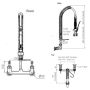 Clean A Jet Cafe Exposed Wall Mount Pre Rinse Tap & Spray 3Monkeez T-3M53430-C  thumbnail