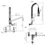 Clean A Jet Cafe Exposed Wall Mount Pre Rinse Tap 6" Pot Filler & Spray 3Monkeez T-3M53449-C thumbnail