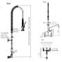 Clean A Jet Exposed Wall Mount Pre Rinse Tap 6" Pot Filler & Spray 3Monkeez T-3M53449 thumbnail