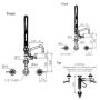 Clean A Jet Cafe Wall Mount Pre Rinse Tap 12" Pot Filler & Spray With Wall Stops 3Monkeez T-3M53822-C thumbnail