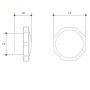 Hot Tap Handle Button Chrome 19mm x 10mm thumbnail