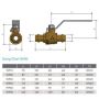 32mm Copper Press Water Ball Valve Lever Handle Watermark 1-1/4" WP32 thumbnail