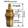 Easytap TZ2019 1/4 Turn Irwell Colonial Basin Spindles Ceramic Clockwise Close 12 Teeth Brass (Pair) thumbnail