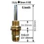 Easytap TZ2037 1/4 Turn Caroma Retro Basin Spindles Ceramic Clockwise Close 6 Teeth Chrome (Pair) thumbnail