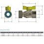 15mm Female Swivel Nut Ball Valve Gas Butterfly Handle AGA Approved 1/2" BSP H15FG thumbnail