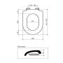 Fowler Newport Toilet Seat White Soft Close Stainless Hinges 813007W dimensions thumbnail
