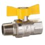 15mm M&F Gas Cock Ball Valve Butterfly Handle AGA Approved 1/2" BSP WB15M thumbnail