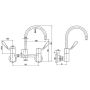 Gentec Cleanline 100mm Lever Wall Mount Exposed Set 165mm Curved Spout 4 Star 7.5L/Min CL10010 thumbnail