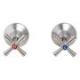 Guardian Cross Handle Wall Top Assemblies 1/4 Turn Ceramic Disc Stainless Steel (Pair) T-3M60300  thumbnail