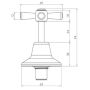 Guardian Cross Handle Wall Top Assemblies 1/4 Turn Ceramic Disc Stainless Steel (Pair) T-3M60300  thumbnail