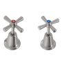 Guardian Cross Handle Basin Top Assemblies 1/4 Turn Ceramic Disc Stainless Steel (Pair) T-3M60310 thumbnail