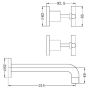 Nero X Plus Brushed Gold Wall Basin or Bath Set 215MM Spout NR201607ABG thumbnail