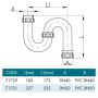 40mm S Trap Copper Chrome Easy Fix Suit PVC DWV Pipe 71729 thumbnail