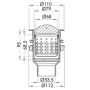 Sink Basket Waste Arrestor 90mm 3Monkeez SSBW dimensions  thumbnail
