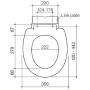 Stylus Novalink MKII Toilet Seat & Link White S002P1CW dimensions thumbnail