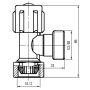 Swivel Nut Washing Machine Stop Chrome 1/4 Turn C&P thumbnail