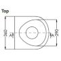 Tear Drop Pod Urinal Stainless Steel Rear Entry Incl Spreader & Grate URN-TD-S  thumbnail
