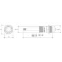 100mm Unstyled Tap Spindle Flat Sided Top Chrome ST17C thumbnail