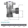 Washing Machine Stop 1/4 Turn Chrome Capstan Handle BVWM thumbnail