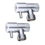 Washing Machine Stop 1/4 Turn Lever Handle Chrome LH2015 (Pair)  thumbnail