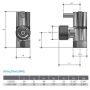 Washing Machine Stop 1/4 Turn Lever Handle Chrome LH2015 (Pair)  thumbnail