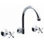 Whitehall Ezy Clean Wall Sink Set Goose Neck Outlet Ceramic Disc thumbnail