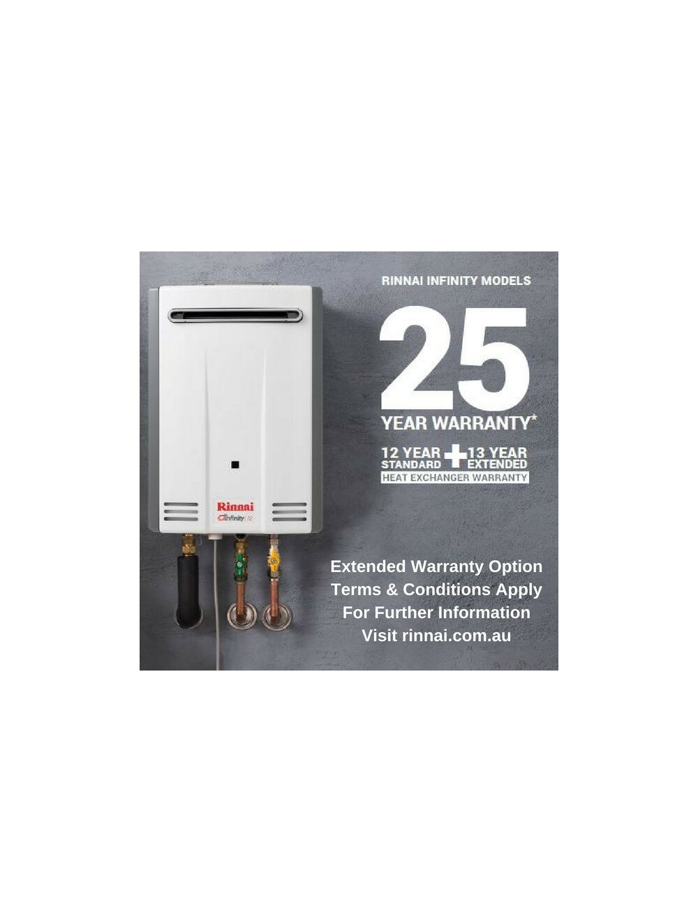 Buy Rinnai Infinity 26 Pre-Set 50C Nat Gas Hot Water Systems
